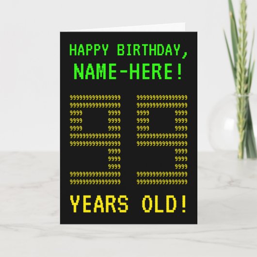 おもしろいオタク系の、ネディ「99歳!」 誕生日カード カード (正面)