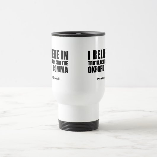 おもしろいオックスフォードコンマ文法ユーモアカスタム先生 トラベルマグ (中央)