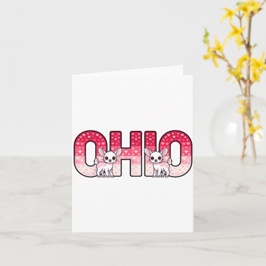 おもしろいオハイオの鹿 ミッドウェスタンパーティー オハイオ イン バレント カード (黄色い花)