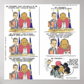 おもしろいオバマ&ボー編集漫画ポスター ポスター (正面)