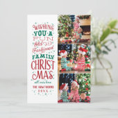 おもしろいオファッションドールドファミリークリスマス3枚写真 シーズンカード (スタンド正面)