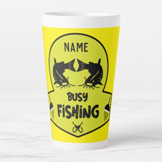 おもしろいオリジナル魚釣り カフェラテマグ (正面)