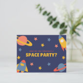 おもしろいオリジナル - 青いイラストの惑星 ポストカード (スタンド正面)