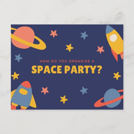 おもしろいオリジナル - 青いイラストの惑星 ポストカード (正面)