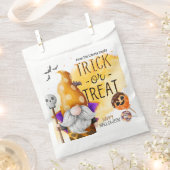 おもしろいオレンジの格言トリックまたは子供のハロウィーンを治療 フェイバーバッグ (クリップ留めされた状態)