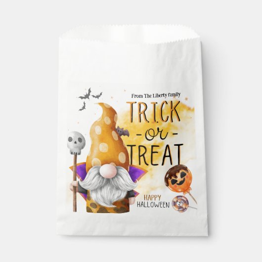 おもしろいオレンジの格言トリックまたは子供のハロウィーンを治療 フェイバーバッグ (正面)