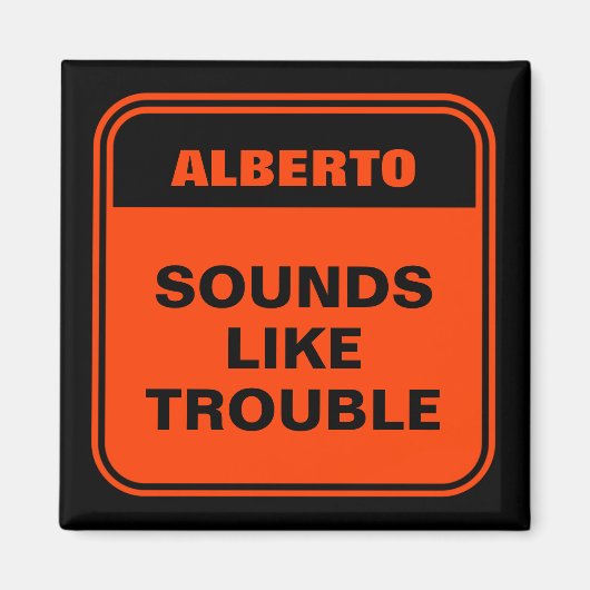 おもしろいオレンジはトラブルだパーソナライズされた マグネット (正面)