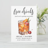 おもしろいオレンジウイスキーカクテル ドリンク フォト ウェディング セーブザデート (スタンド正面)