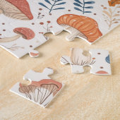 おもしろいオレンジオータムマッシュルームフェアリーガーデンパズル ジグソーパズル (側面)