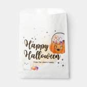 おもしろいオレンジカボチャ水の色の子供がトリックまたは治療 フェイバーバッグ (正面)