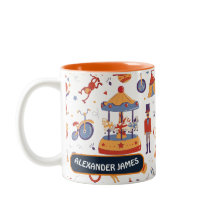 おもしろいオレンジカーニバル子供の誕生日サーカスパターン