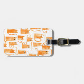 おもしろいオレンジキャットウォーター色 ラゲッジタグ (正面横)