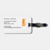 おもしろいオレンジキャットウォーター色 ラゲッジタグ (裏面横)