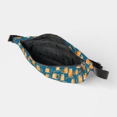 おもしろいオレンジキャットティール（緑がかった色）グリーン ファニーパック (見開き)