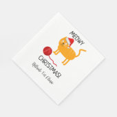 おもしろいオレンジキャットミオウィクリスマスパーティーナプキン スタンダードランチョンナプキン (角)