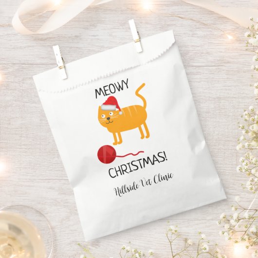 おもしろいオレンジキャットミオウィクリスマスフェイスバッグ フェイバーバッグ (クリップ留めされた状態)