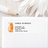 おもしろいオレンジキャット差出人住所 ラベル (インサイチュ)