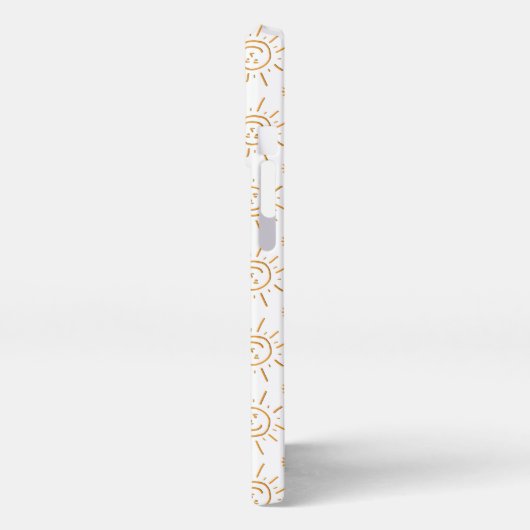 おもしろいオレンジサンシャイン顔パタカスタムーン iPhoneケース (左側面)