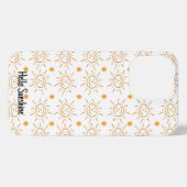 おもしろいオレンジサンシャイン顔パタカスタムーン iPhoneケース (裏面横)