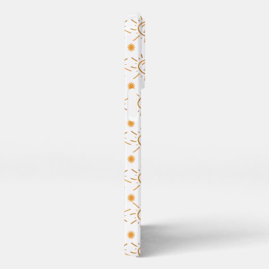 おもしろいオレンジサンシャイン顔パタカスタムーン iPhoneケース (右側面)