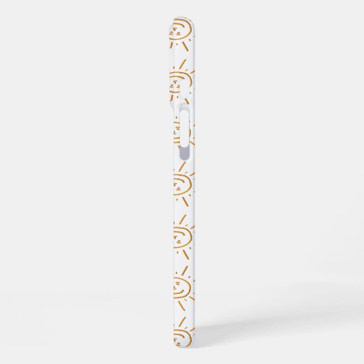 おもしろいオレンジサンシャイン顔パタカスタムーン iPhoneケース (左側面)