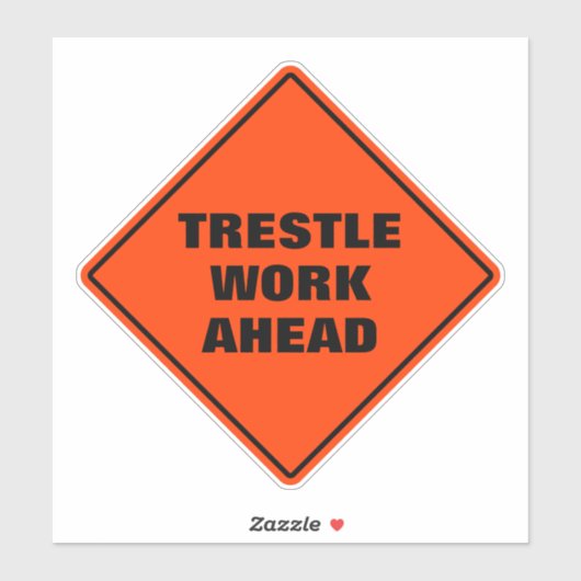 おもしろいオレンジトレッスル前道路標識 シール (シート)