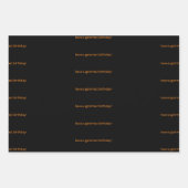 おもしろいオレンジハッピーバースデータイガー ラッピングペーパーシート (正面3)