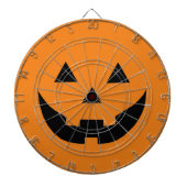 おもしろいオレンジハロウィーンのカボチャのちょうちんパンプキン顔ハロウィン ダーツボード (正面)