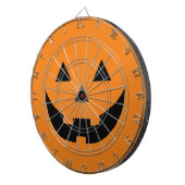 おもしろいオレンジハロウィーンのカボチャのちょうちんパンプキン顔ハロウィン ダーツボード (正面右)