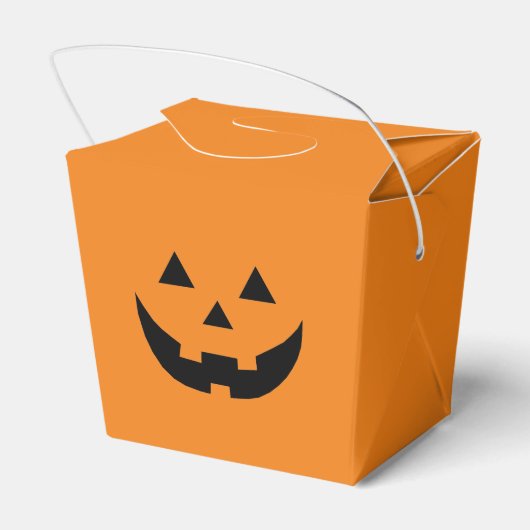 おもしろいオレンジハロウィーンのカボチャのちょうちんパンプキン顔ハロウィン フェイバーボックス (裏面サイド)