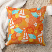 おもしろいオレンジビーチパターン装飾用クッション クッション (ブランケット)