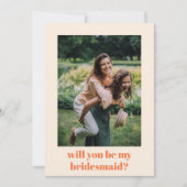 おもしろいオレンジレトロパターン花嫁の提案 ノートカード (正面)