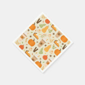 おもしろいオレンジ秋パターン スタンダードカクテルナプキン (角)