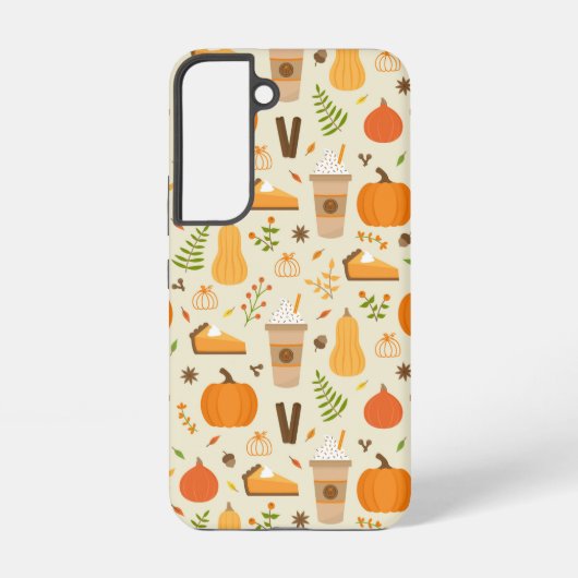 おもしろいオレンジ秋パターン SAMSUNG GALAXYケース (裏面)