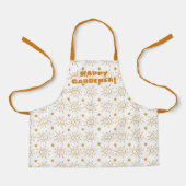 おもしろいオレンジ色の手描きサンパターンカスタム エプロン (正面)