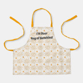 おもしろいオレンジ色の手描きサンパターンカスタム エプロン (正面)