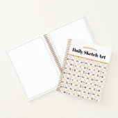 おもしろいオレンジ色の手描きサンポーズパターン ノートブック (内部)