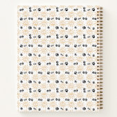 おもしろいオレンジ色の手描きサンポーズパターン ノートブック (裏面)