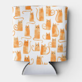 おもしろいオレンジ色の猫パターン 缶クーラー (正面)