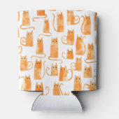 おもしろいオレンジ色の猫パターン 缶クーラー (裏面)