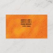 おもしろいオレンジ色の背景 名刺 (裏面)