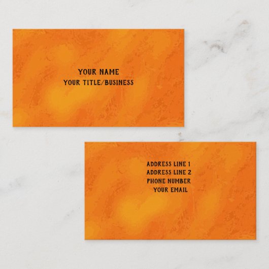 おもしろいオレンジ色の背景 名刺 (正面/裏面)