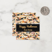 おもしろいオレンジ「ハッピーハローウィン」パターン名前をカスタムする ノートカード (正面/裏面インサイチュ)