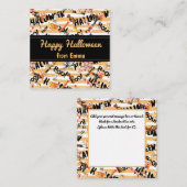 おもしろいオレンジ「ハッピーハローウィン」パターン名前をカスタムする ノートカード (正面/裏面)