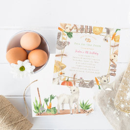 おもしろいオンファーム誕生日招待状 – ペット動物園 招待状