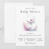 おもしろいオンライン白鳥ベビーシャワー 招待状 (正面/裏面)