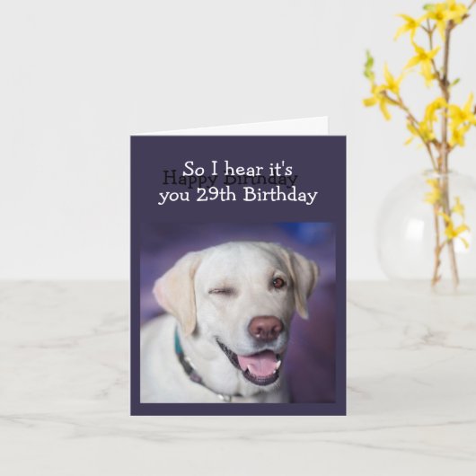 おもしろいオーバーザヒルオールドエイジ誕生日ユーモア犬 カード (黄色い花)