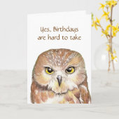 おもしろいオーバーザヒルグラピーフクロウ誕生日 カード (黄色い花)
