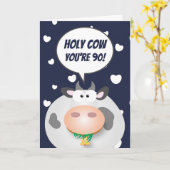 おもしろいオーバーザヒルハッピー90誕生日 カード (黄色い花)