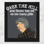 おもしろいオーバー・ザ・ヒル引用文誕生日パーティー ワインラベル (シングルラベル)